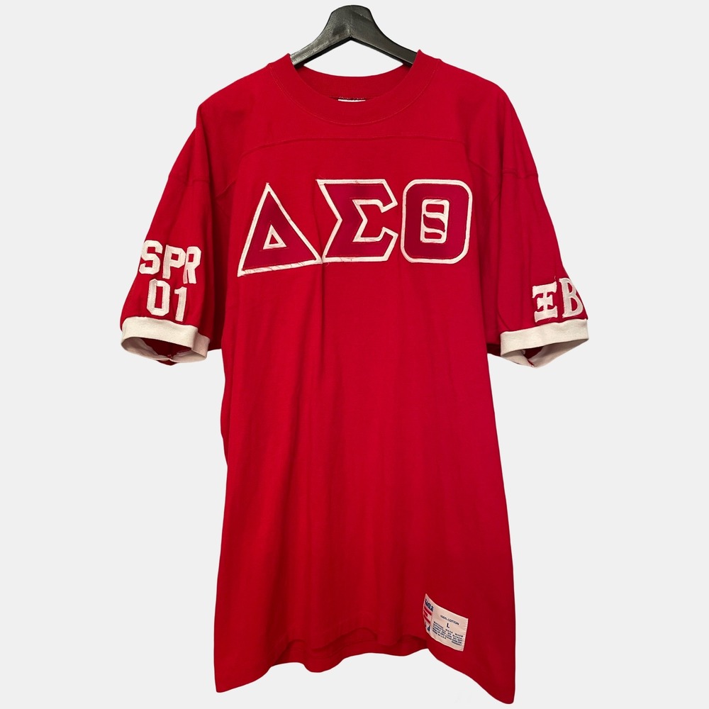 Vintage Eagle USA Delta Sigma Theta Sorority Jersey Dress Red Y2K Size Large